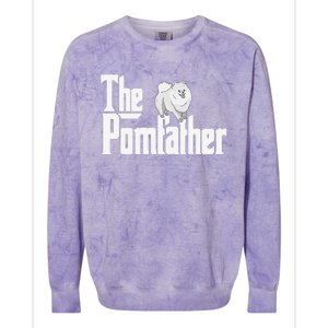 The Pomfather - Pom Father Funny Dog Dad Pomeranian Lover Colorblast Crewneck Sweatshirt