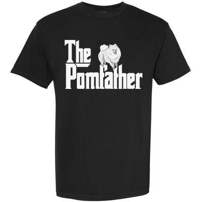 The Pomfather - Pom Father Funny Dog Dad Pomeranian Lover Garment-Dyed Heavyweight T-Shirt