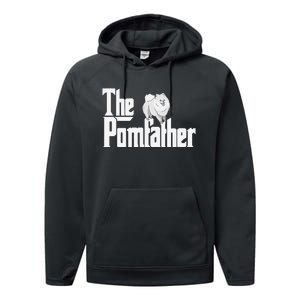 The Pomfather - Pom Father Funny Dog Dad Pomeranian Lover Performance Fleece Hoodie