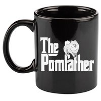 The Pomfather - Pom Father Funny Dog Dad Pomeranian Lover 11oz C Handle Ceramic Mug