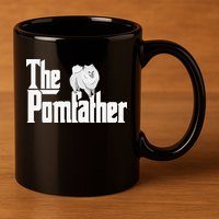 The Pomfather - Pom Father Funny Dog Dad Pomeranian Lover 11oz C Handle Ceramic Mug