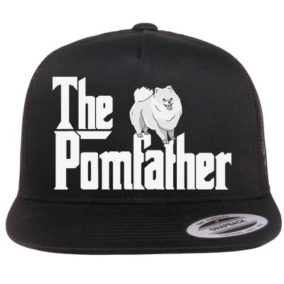 The Pomfather - Pom Father Funny Dog Dad Pomeranian Lover Flatbill Hat
