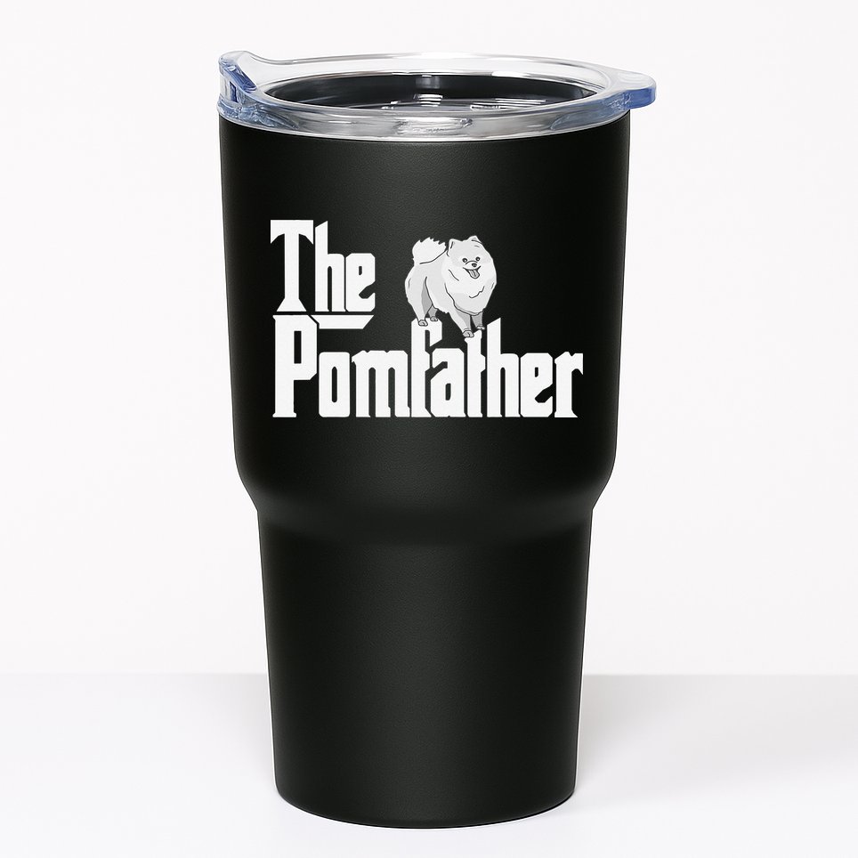 The Pomfather - Pom Father Funny Dog Dad Pomeranian Lover Tumbler