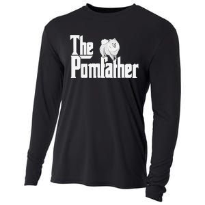 The Pomfather - Pom Father Funny Dog Dad Pomeranian Lover Cooling Performance Long Sleeve Crew