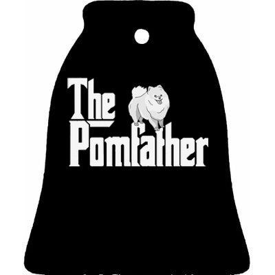 The Pomfather - Pom Father Funny Dog Dad Pomeranian Lover Ceramic Bell Ornament