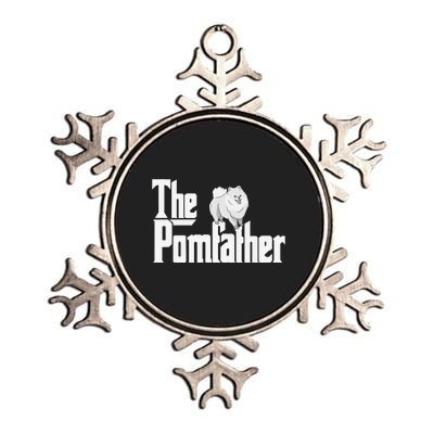 The Pomfather - Pom Father Funny Dog Dad Pomeranian Lover Metallic Star Ornament