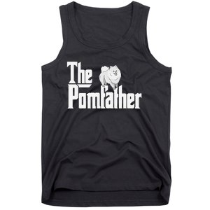 The Pomfather - Pom Father Funny Dog Dad Pomeranian Lover Tank Top