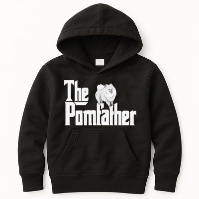The Pomfather - Pom Father Funny Dog Dad Pomeranian Lover Kids Hoodie