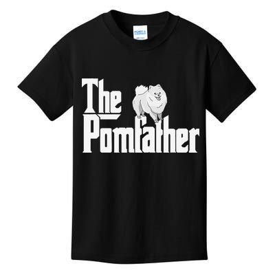 The Pomfather - Pom Father Funny Dog Dad Pomeranian Lover Kids T-Shirt