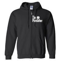 The Pomfather - Pom Father Funny Dog Dad Pomeranian Lover Full Zip Hoodie