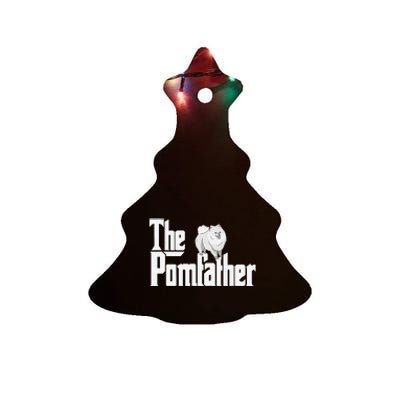 The Pomfather - Pom Father Funny Dog Dad Pomeranian Lover Ceramic Tree Ornament