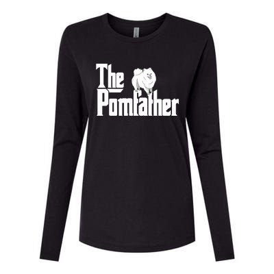 The Pomfather Pom Father Funny Dog Dad Pomeranian Lover Womens Cotton Relaxed Long Sleeve T-Shirt