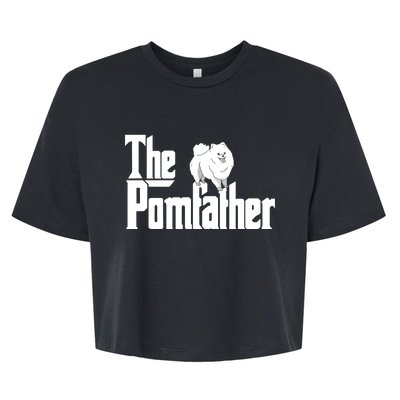 The Pomfather Pom Father Funny Dog Dad Pomeranian Lover Bella+Canvas Jersey Crop Tee