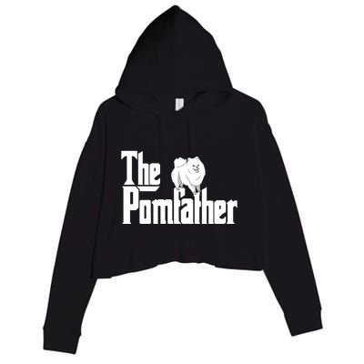 The Pomfather Pom Father Funny Dog Dad Pomeranian Lover Crop Fleece Hoodie