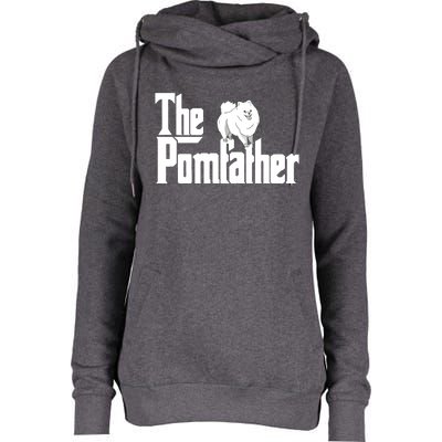 The Pomfather Pom Father Funny Dog Dad Pomeranian Lover Womens Funnel Neck Pullover Hood