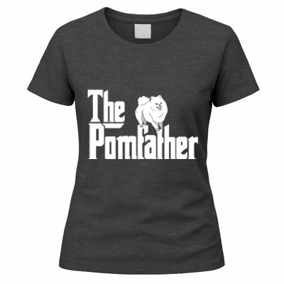 The Pomfather Pom Father Funny Dog Dad Pomeranian Lover Women's T-Shirt