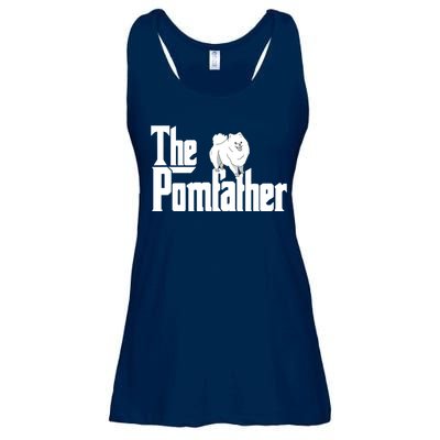 The Pomfather Pom Father Funny Dog Dad Pomeranian Lover Ladies Essential Flowy Tank