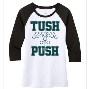 Tush Push Philadelphia Football Women's Tri-Blend 3/4-Sleeve Raglan Shirt