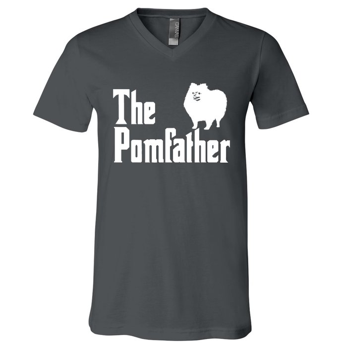 The Pomfather Pomeranian Daddy Pom Dog Lover Pomsky Owners V-Neck T-Shirt