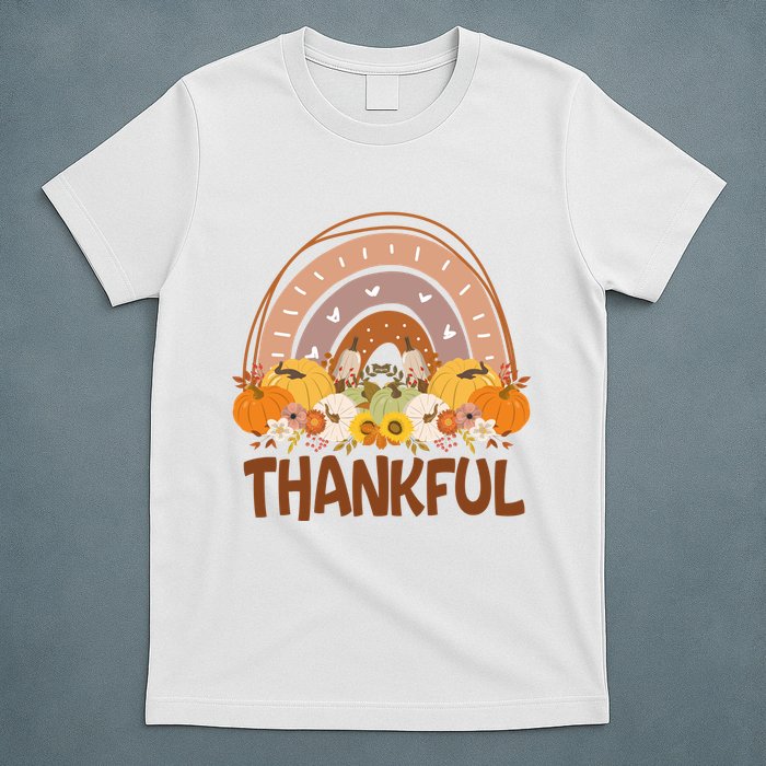 Thankful Pumpkin Patch Cute Rainbow Holiday T-Shirt