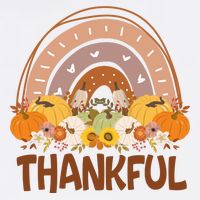 Thankful Pumpkin Patch Cute Rainbow Holiday T-Shirt
