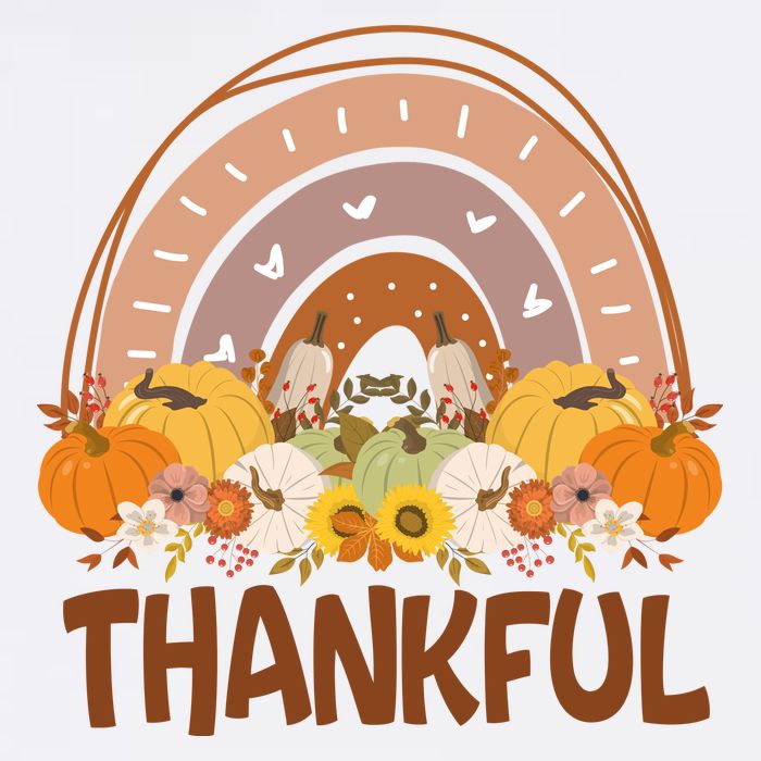 Thankful Pumpkin Patch Cute Rainbow Holiday T-Shirt