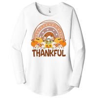 Thankful Pumpkin Patch Cute Rainbow Holiday Women's Perfect Tri Tunic Long Sleeve Shirt