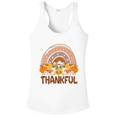 Thankful Pumpkin Patch Cute Rainbow Holiday Ladies PosiCharge Competitor Racerback Tank