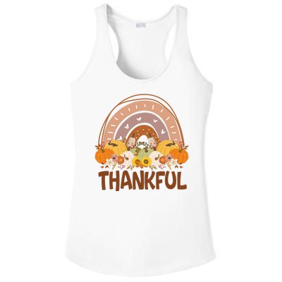 Thankful Pumpkin Patch Cute Rainbow Holiday Ladies PosiCharge Competitor Racerback Tank