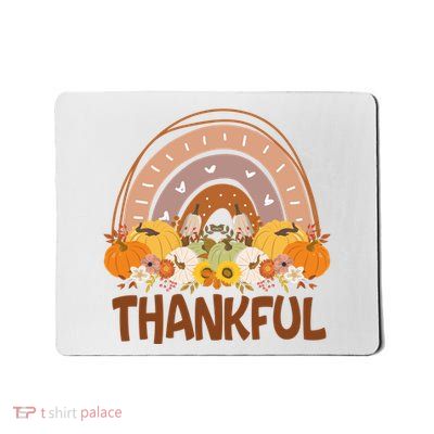 Thankful Pumpkin Patch Cute Rainbow Holiday Mousepad