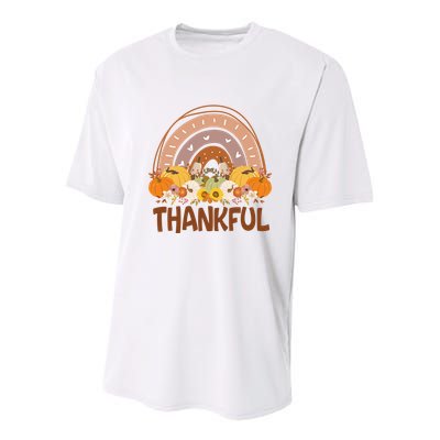 Thankful Pumpkin Patch Cute Rainbow Holiday Youth Performance Sprint T-Shirt