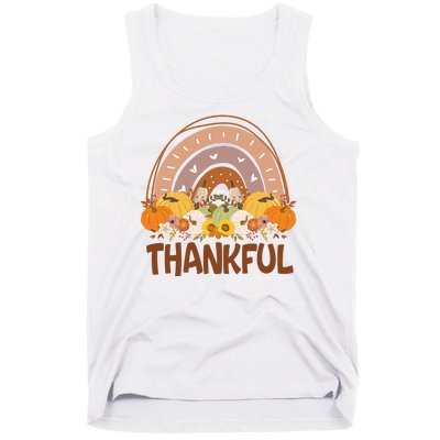 Thankful Pumpkin Patch Cute Rainbow Holiday Tank Top