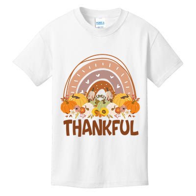 Thankful Pumpkin Patch Cute Rainbow Holiday Kids T-Shirt