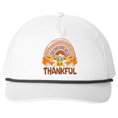 Thankful Pumpkin Patch Cute Rainbow Holiday Snapback Five-Panel Rope Hat