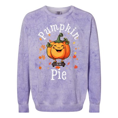 Thanksgiving Pumpkin Pi Funny Autumn Math Teacher Fall Colorblast Crewneck Sweatshirt