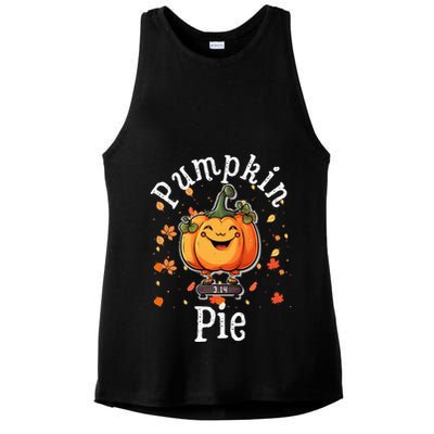 Thanksgiving Pumpkin Pi Funny Autumn Math Teacher Fall Ladies PosiCharge Tri-Blend Wicking Tank