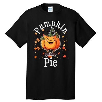 Thanksgiving Pumpkin Pi Funny Autumn Math Teacher Fall Tall T-Shirt