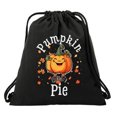 Thanksgiving Pumpkin Pi Funny Autumn Math Teacher Fall Drawstring Bag