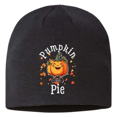 Thanksgiving Pumpkin Pi Funny Autumn Math Teacher Fall Sustainable Beanie