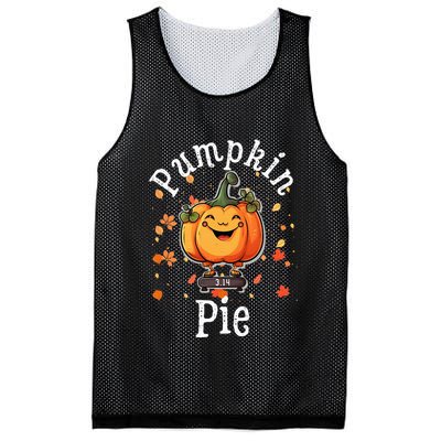 Thanksgiving Pumpkin Pi Funny Autumn Math Teacher Fall Mesh Reversible Basketball Jersey Tank