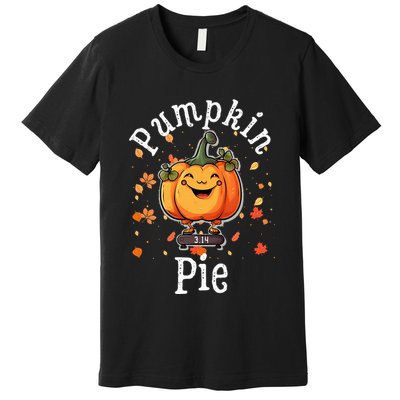 Thanksgiving Pumpkin Pi Funny Autumn Math Teacher Fall Premium T-Shirt