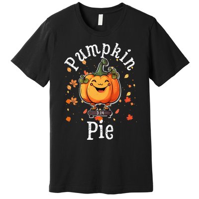 Thanksgiving Pumpkin Pi Funny Autumn Math Teacher Fall Premium T-Shirt