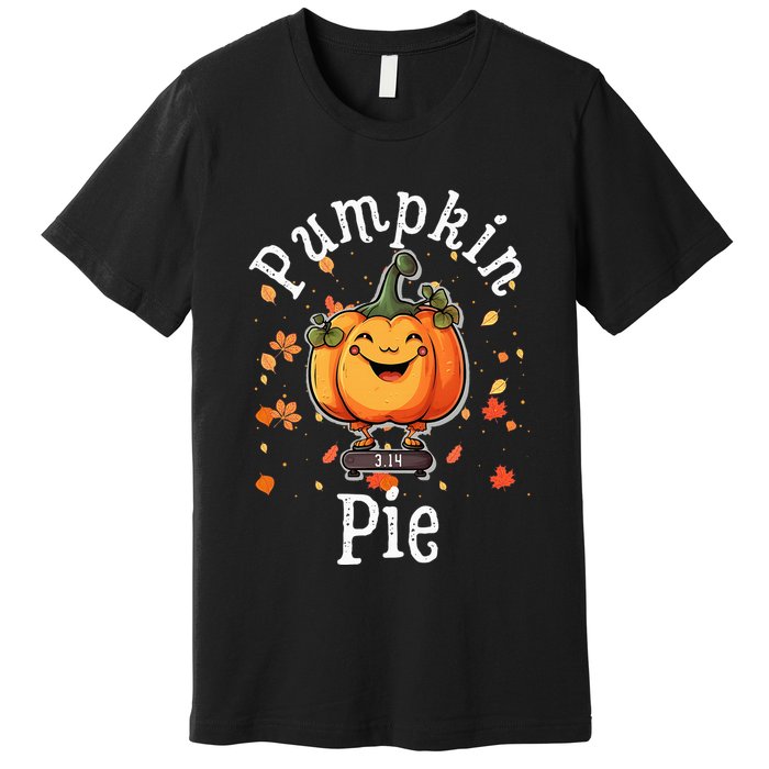 Thanksgiving Pumpkin Pi Funny Autumn Math Teacher Fall Premium T-Shirt