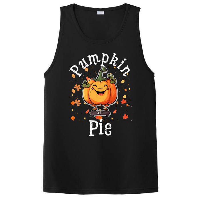 Thanksgiving Pumpkin Pi Funny Autumn Math Teacher Fall PosiCharge Competitor Tank