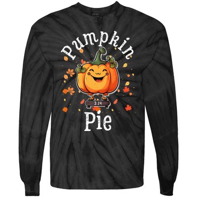 Thanksgiving Pumpkin Pi Funny Autumn Math Teacher Fall Tie-Dye Long Sleeve Shirt