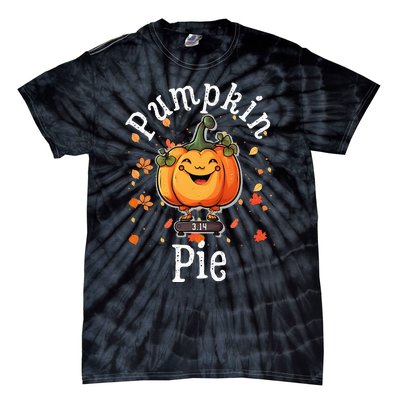 Thanksgiving Pumpkin Pi Funny Autumn Math Teacher Fall Tie-Dye T-Shirt