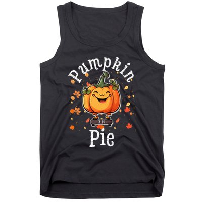 Thanksgiving Pumpkin Pi Funny Autumn Math Teacher Fall Tank Top
