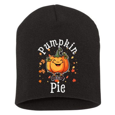 Thanksgiving Pumpkin Pi Funny Autumn Math Teacher Fall Short Acrylic Beanie