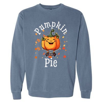 Thanksgiving Pumpkin Pi Funny Autumn Math Teacher Fall Garment-Dyed Sweatshirt