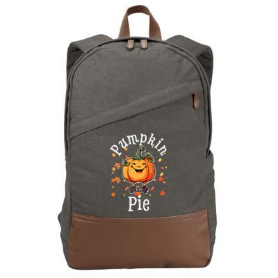 Thanksgiving Pumpkin Pi Funny Autumn Math Teacher Fall Cotton Canvas Backpack